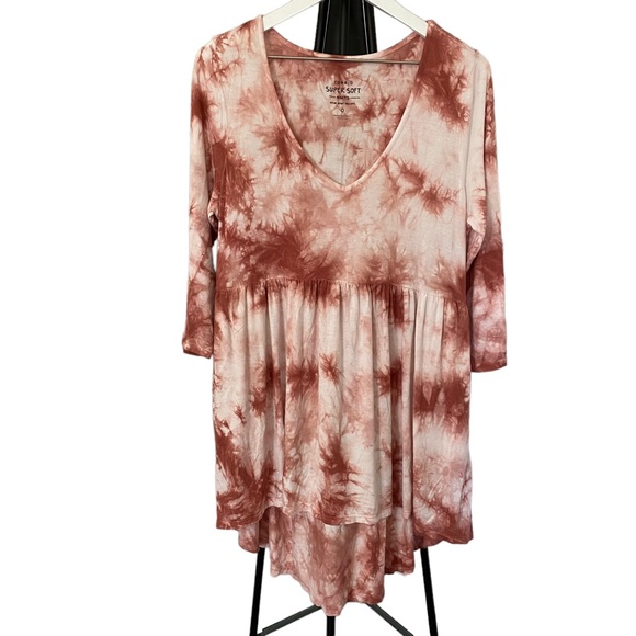 Torrid Super Soft Knits Tie Dye 3/4 Sleeves High & Low Dress Size Large - Picture 13 of 14